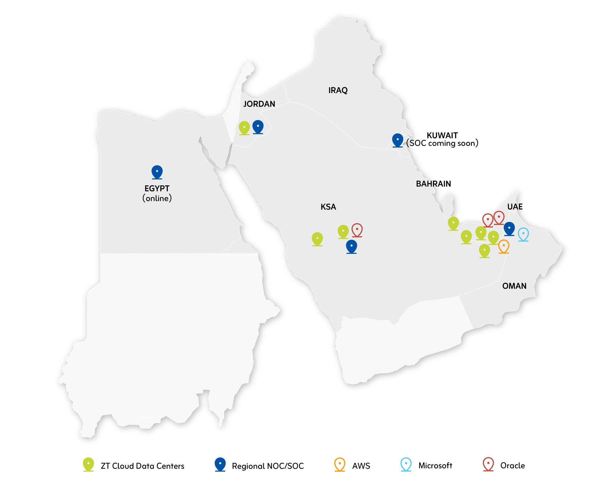 ZainTECH regional presence across the Middle East